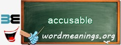 WordMeaning blackboard for accusable